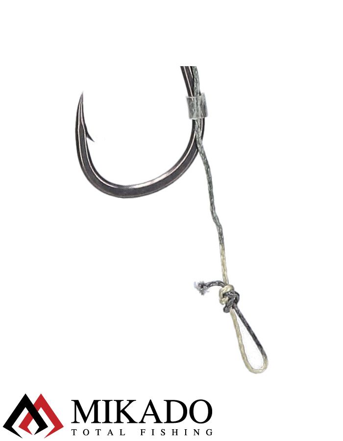Карп-лидер Mikado Territory CLASSIC RIG PRO с покрытием, 23см., крючок №2, 25lbs (2шт.)